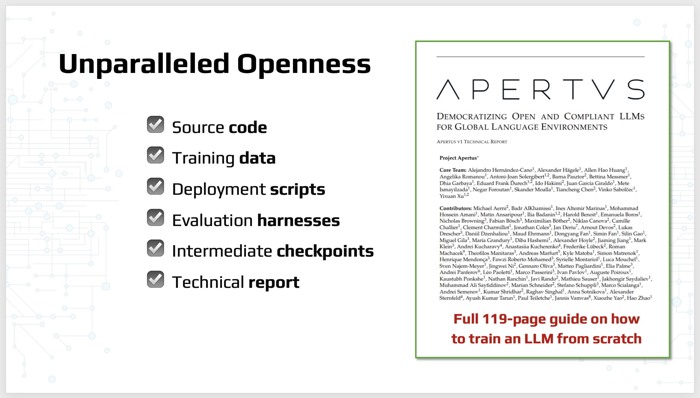 Screenshot of the Apertus paper